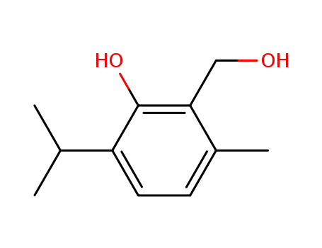 Molecular Structure of 4397-17-5 (Benzenemethanol, 2-hydroxy-6-methyl-3-(1-methylethyl)-)