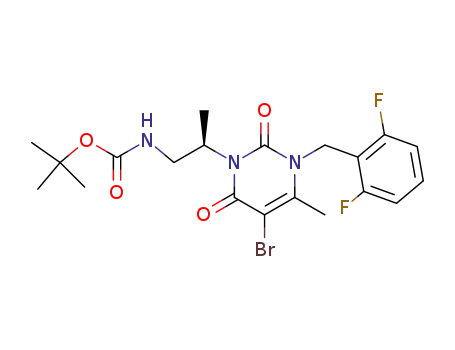 Carbamic acid,
[(2R)-2-[5-bromo-3-[(2,6-difluorophenyl)methyl]-3,6-dihydro-4-methyl-2,
6-dioxo-1(2H)-pyrimidinyl]propyl]-, 1,1-dimethylethyl ester