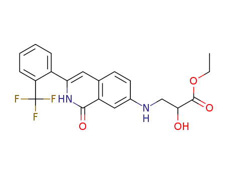 Molecular Structure of 908256-56-4 (ethyl 2-hydroxy-3-[1-oxo-3-(2-trifluoromethylphenyl)-1,2-dihydroisoquinolin-7-ylamino]propanoate)
