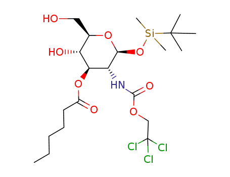 tert-butyldimethylsilyl 2-deoxy-3-O-hexanoyl-2-[[(2,2,2-trichloroethoxy)carbonyl]amino]-β-D-glucopyranoside