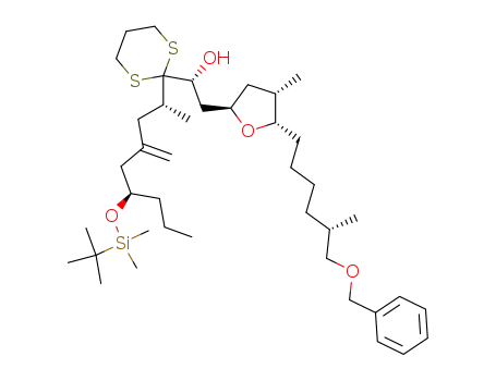 (R)-2-[(2R,4S,5S)-5-((S)-6-Benzyloxy-5-methyl-hexyl)-4-methyl-tetrahydro-furan-2-yl]-1-{2-[(1R,5R)-5-(tert-butyl-dimethyl-silanyloxy)-1-methyl-3-methylene-octyl]-[1,3]dithian-2-yl}-ethanol