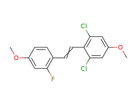 Molecular Structure of 128412-96-4 (1-(2,6-dichloro-4-methoxyphenyl)-2-(2-fluoro-4-methoxyphenyl)ethene)