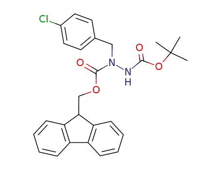 Molecular Structure of 540483-70-3 (1,2-Hydrazinedicarboxylic acid, 1-[(4-chlorophenyl)methyl]-,
2-(1,1-dimethylethyl) 1-(9H-fluoren-9-ylmethyl) ester)