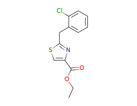 Molecular Structure of 736970-78-8 (ethyl 2-[(2-chlorophenyl)methyl]-1,3-thiazole-4-carboxylate)