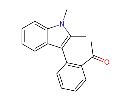 Molecular Structure of 590401-55-1 (Ethanone, 1-[2-(1,2-dimethyl-1H-indol-3-yl)phenyl]-)