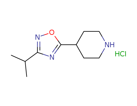 Piperidine, 4-[3-(1-methylethyl)-1,2,4-oxadiazol-5-yl]-, hydrochloride (1:1)