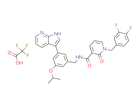 1-(3,4-difluorobenzyl)-N-(3-isopropoxy-5-(1H-pyrrolo[2,3-b]pyridin-3-yl)benzyl)-2-oxo-1,2-dihydropyridine-3-carboxamide trifluoroacetic acid salt