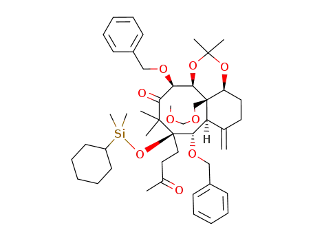 (1R,2S,3S,6S,7S,8R,12S)-3,7-bis(benzyloxy)-6-(cyclohexyldimethylsilyloxy)-2,12-(isopropylidenedioxy)-1-(methoxymethoxymethyl)-5,5-dimethyl-9-methylene-6-(3-oxobutyl)bicyclo[6.4.0]dodecan-4-one