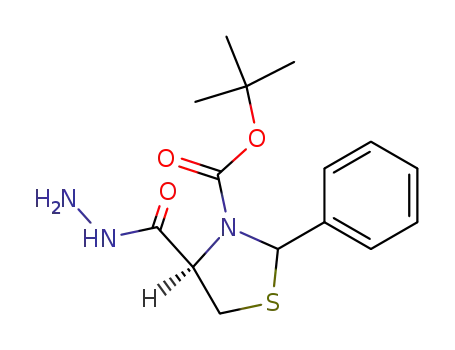 Molecular Structure of 106086-15-1 (tert-butyl 4-(hydroxymethyl)-2-phenyl-1,3-thiazolidine-3-carboxylate)