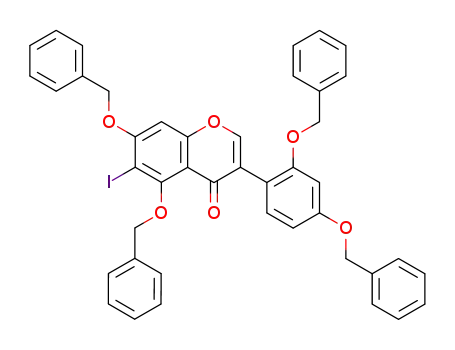 4H-1-Benzopyran-4-one,
3-[2,4-bis(phenylmethoxy)phenyl]-6-iodo-5,7-bis(phenylmethoxy)-
