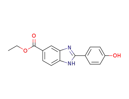 Molecular Structure of 129011-98-9 (5(6)-CARBETHOXY-2-(4'-HYDROXYPHENYL)-BENZIMIDAZOLE)