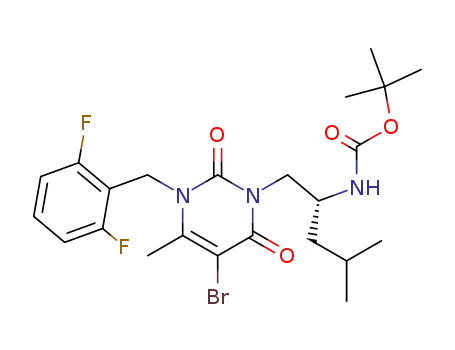 (R)-5-bromo-3-(N-tert-butoxycarbonyl-2-amino-4-methylpentyl)-1-(2,6-difluorobenzyl)-6-methyluracil