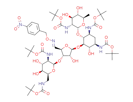 1,3,2',2''',6'''-pentakis-[N-(tert-butoxycarbonyl)]-6',5''-dideoxy-5''-[N-(4-nitrobenzyloxy)imino]paromomycin