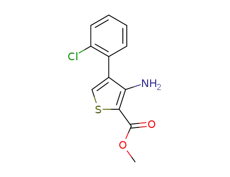 Molecular Structure of 925005-57-8 (methyl 3-amino-4-(2-chlorophenyl)thiophene-2-carboxylate)