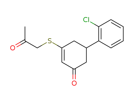 Molecular Structure of 239131-43-2 (5-(2-chlorophenyl)-3-[(2-oxopropyl)thio]-2-cyclohexen-1-one)