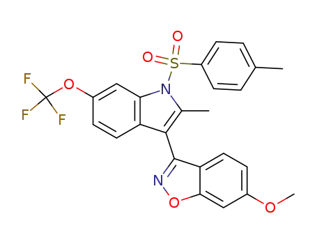 6-methoxy-3-[2-methyl-1-[(4-methylphenyl)sulfonyl]-6-(trifluoromethoxy)-1H-indol-3-yl]-1,2-benzisoxazole
