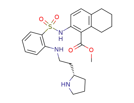 Molecular Structure of 681247-83-6 (methyl 2-({[2-({2-[(2S)-2-pyrrolidinyl]ethyl}amino)phenyl]sulfonyl}amino)-5,6,7,8-tetrahydro-1-naphthalenecarboxylate)