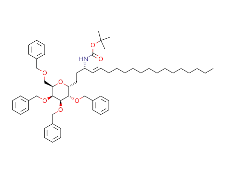{(E)-(S)-1-[2-((2R,3S,4R,5S,6R)-3,4,5-Tris-benzyloxy-6-benzyloxymethyl-tetrahydro-pyran-2-yl)-ethyl]-heptadec-2-enyl}-carbamic acid tert-butyl ester