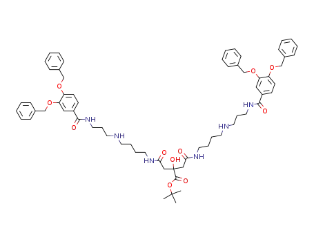 Molecular Structure of 705281-95-4 (<i>N</i>-{4-[3-(3,4-bis-benzyloxy-benzoylamino)-propylamino]-butyl}-2-({4-[3-(3,4-bis-benzyloxy-benzoylamino)-propylamino]-butylcarbamoyl}-methyl)-2-hydroxy-succinamic acid <i>tert</i>-butyl ester)