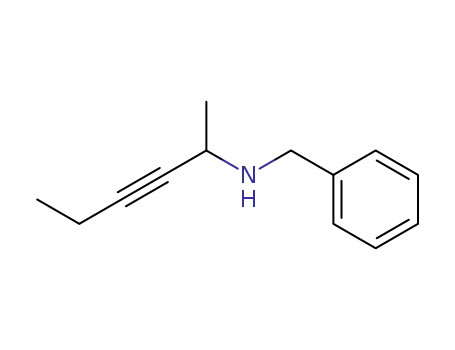 Molecular Structure of 877077-65-1 (Benzenemethanamine, N-(1-methyl-2-pentynyl)-)