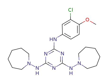 1,3,5-Triazine-2,4,6-triamine,
N-(3-chloro-4-methoxyphenyl)-N',N''-bis(hexahydro-1H-azepin-1-yl)-