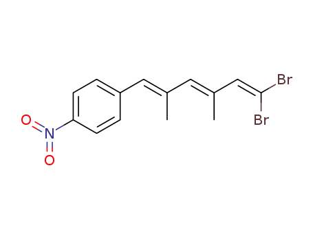 Molecular Structure of 856859-84-2 (Benzene,
1-[(1E,3E)-6,6-dibromo-2,4-dimethyl-1,3,5-hexatrienyl]-4-nitro-)