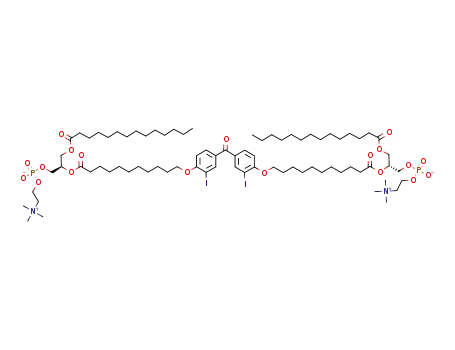 o,o'-diiodo-1,1'-dimyristoyl-2,2'-<11,11'-<carbonylbis(p-phenylenoxy)>bisundecanoyl>-sn-glycero-3-phosphocholine