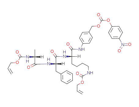 Molecular Structure of 253863-34-2 (Aloc-D-Ala-Phe-Lys(Aloc)-p-aminobenzyl oxycarbonyl p-nitrophenyl carbonate)