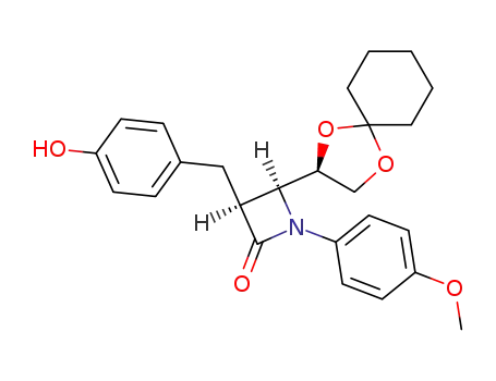 (3S,4S,4'R)-1-(4-methoxyphenyl)-3-(4-hydroxyphenylmethyl)-4-(1,4-dioxaspiro[4.5]dec-2-yl)azetidin-2-one