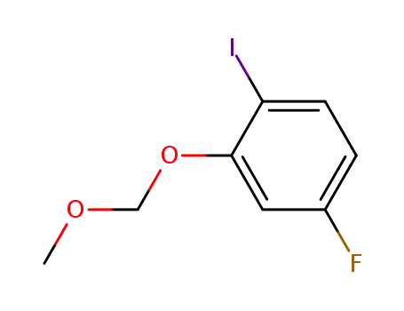 Molecular Structure of 1037831-19-8 (4-fluoro-1-iodo-2-methoxymethoxy-benzene)
