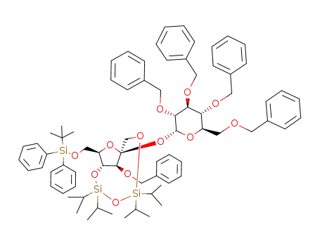 2,3,3',4,6-penta-O-benzyl-6'-O-tert-butyldiphenylsilyl-1',4'-O-(1,1,3,3-tetraisopropyldisiloxane-1,3-diyl)sucrose