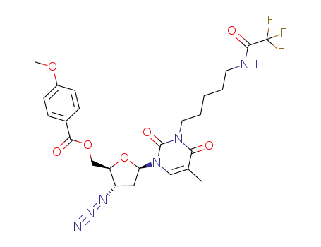 3'-azido-3'-deoxy-5'-O-(4-methoxybenzoyl)-N<sup>3</sup>-{1-[5-(2,2,2,-trifluoroacetylamino)pentyl]}thymidine