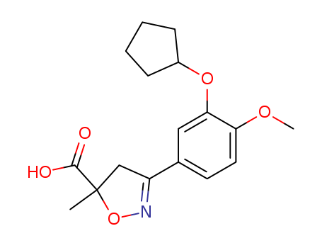 5-Isoxazolecarboxylic acid, 3-[3-(cyclopentyloxy)-4-methoxyphenyl]-4,5-dihydro-5-methyl-