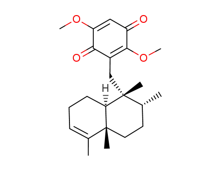 Molecular Structure of 388120-03-4 ([1-R-(1β,2β,4aβ,8aα)-3-(1,2,3,4,4a,7,8,8a-octahydro-1,2,4a,5-tetramethyl-1-naphthyl)-methyl]-2-hydroxy-5-methoxy-2,5-cyclohexadiene-1,4-dione)