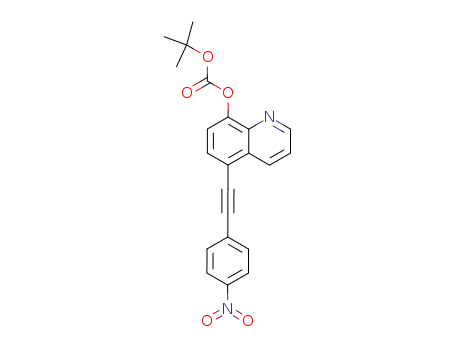 Molecular Structure of 596135-31-8 (Carbonic acid, 1,1-dimethylethyl 5-[(4-nitrophenyl)ethynyl]-8-quinolinyl
ester)