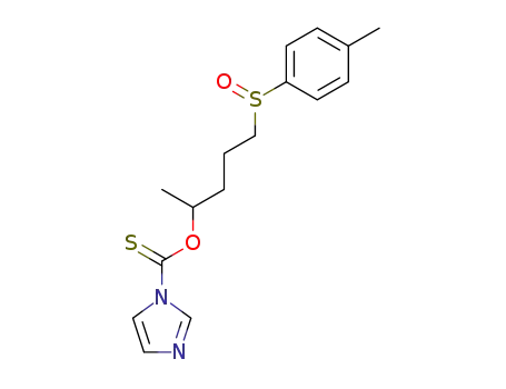 Molecular Structure of 497069-56-4 (1H-Imidazole-1-carbothioic acid,
O-[1-methyl-4-[(4-methylphenyl)sulfinyl]butyl] ester)