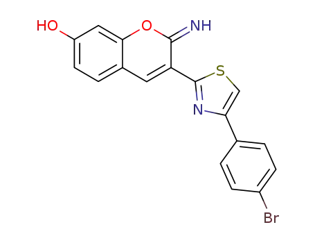 2H-1-Benzopyran-7-ol, 3-[4-(4-bromophenyl)-2-thiazolyl]-2-imino-