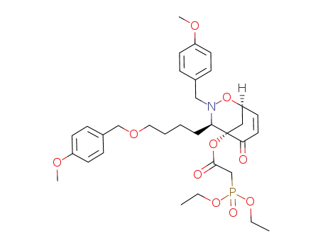 (diethoxy-phosphoryl)-acetic acid 3-(4-methoxy-benzyl)-4-[4-(4-methoxy-benzyloxy)-butyl]-6-oxo-2-oxa-3-aza-bicyclo[3.3.1]non-7-en-5-yl ester