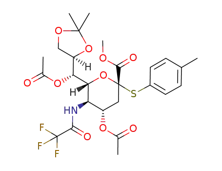 methyl (4-methylphenyl 3,5-dideoxy-8,9-isopropylidene-2-thio-5-trifluoroacetamido-D-glycero-α-D-galacto-non-2-ulopyranosid)onate