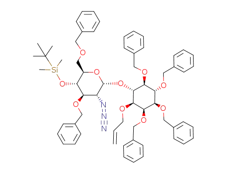1-O-Allyl-2,3,4,5-tetra-O-benzyl-6-O-(2-azido-3,6-di-O-benzyl-4-O-tert-butylmethylsilyl-2-deoxy-α-D-glucopyranosyl)-D-myo-inositol