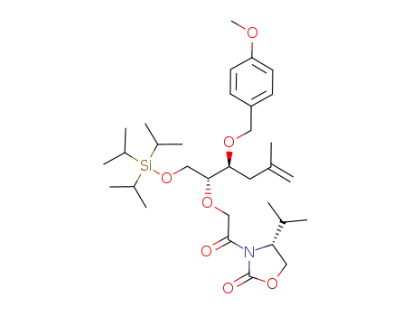 (R)-4-Isopropyl-3-{2-[(1R,2S)-2-(4-methoxy-benzyloxy)-4-methyl-1-triisopropylsilanyloxymethyl-pent-4-enyloxy]-acetyl}-oxazolidin-2-one