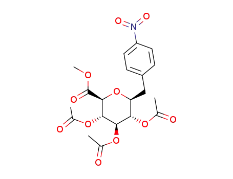 Molecular Structure of 158419-83-1 ((methyl 2,3,4-tri-O-acetyl-β-D-glucopyranosyluronate)-4-nitzrophenylmethane)