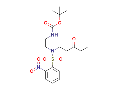 Molecular Structure of 1489247-14-4 (tert-butyl-N-{2-[N-(3′-oxopentyl)(2-nitrophenyl)sulfonamido]ethyl}carbamate)