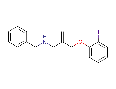 Molecular Structure of 309723-82-8 (benzyl-[2-(2-iodo-phenoxymethyl)-allyl]-amine)