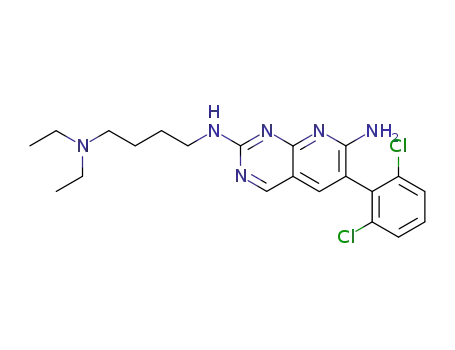 Molecular Structure of 179343-21-6 (6-(2,6-dichlorophenyl)-N<sub>2</sub>-(4-diethylamino-butyl)-pyrido[2,3-d]pyrimidine-2,7-diamine)