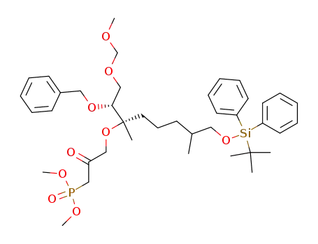 Phosphonic acid,
[3-[[(1S)-6-[[(1,1-dimethylethyl)diphenylsilyl]oxy]-1-[(1R)-2-(methoxymeth
oxy)-1-(phenylmethoxy)ethyl]-1,5-dimethylhexyl]oxy]-2-oxopropyl]-,
dimethyl ester