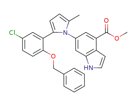1H-Indole-4-carboxylic acid,
6-[2-[5-chloro-2-(phenylmethoxy)phenyl]-5-methyl-1H-pyrrol-1-yl]-,
methyl ester