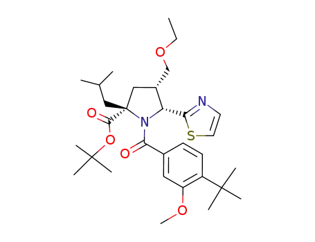 L-Proline,
1-[4-(1,1-dimethylethyl)-3-methoxybenzoyl]-4-(ethoxymethyl)-2-(2-methyl
propyl)-5-(2-thiazolyl)-, 1,1-dimethylethyl ester, (4S,5R)-