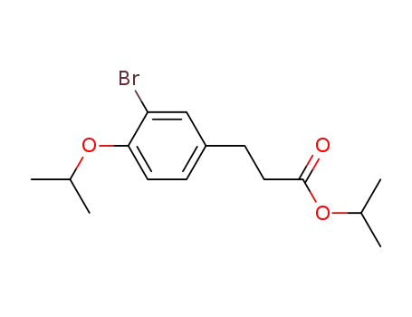 Molecular Structure of 301224-97-5 (Benzenepropanoic acid, 3-bromo-4-(1-methylethoxy)-, 1-methylethyl
ester)