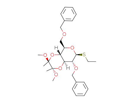 Molecular Structure of 197644-80-7 ((2'S,3'S)-ethyl 2,6-di-O-benzyl-3,4-di-O-(2',3'-dimethoxybutane-2',3'-diyl)-1-thio-β-D-glucopyranoside)